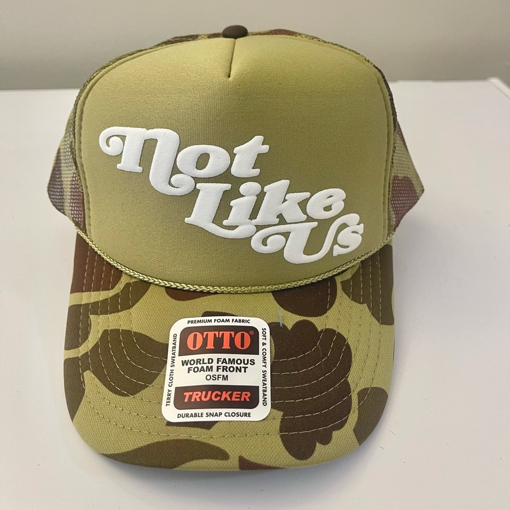 Camo Trucker Hat with White Logo